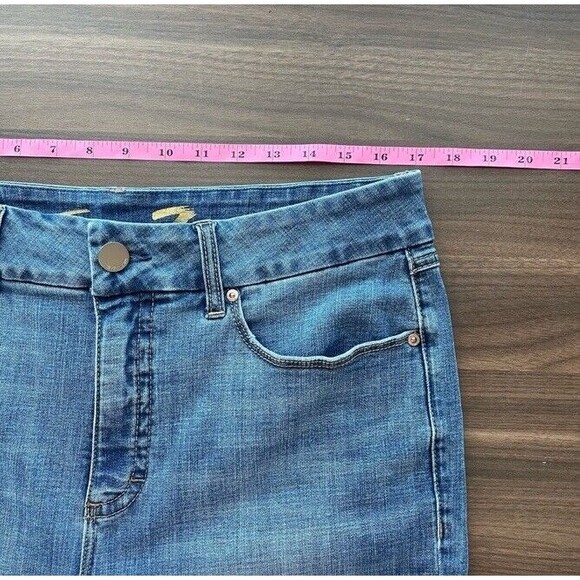 Seven7 Jeans Blue Denim Tummyless High Rise Skinny Slim Stretch Plus Size 16 EUC - Picture 6 of 11